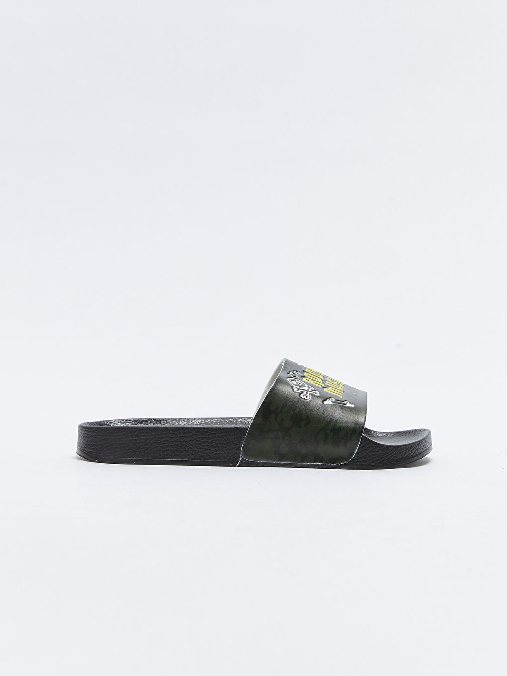 Siyah Baskılı Tek Bantlı Erkek Çocuk Terlik-1