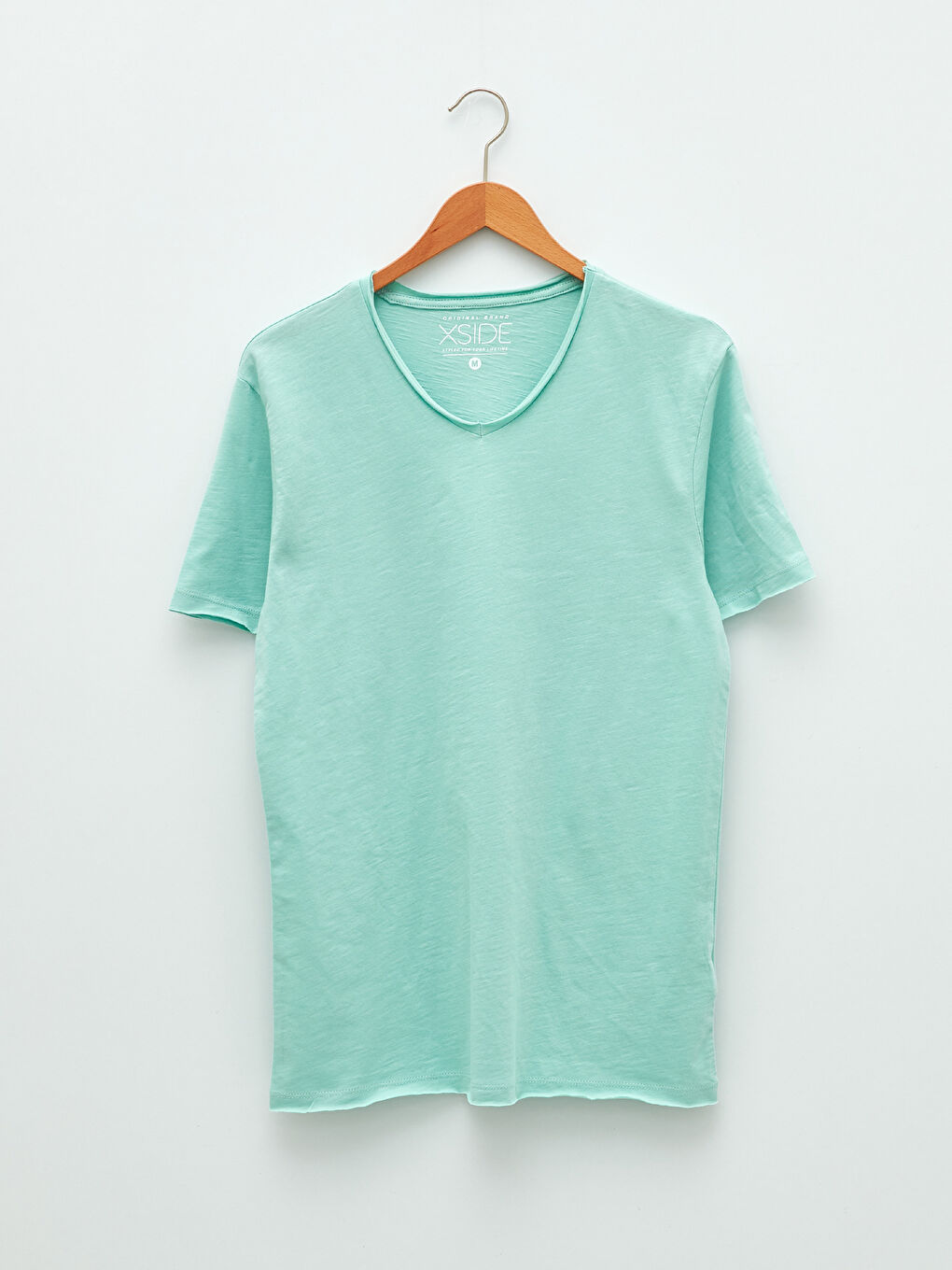 V Neck Short Sleeved Basic Combed Cotton Men's T-Shirt-5