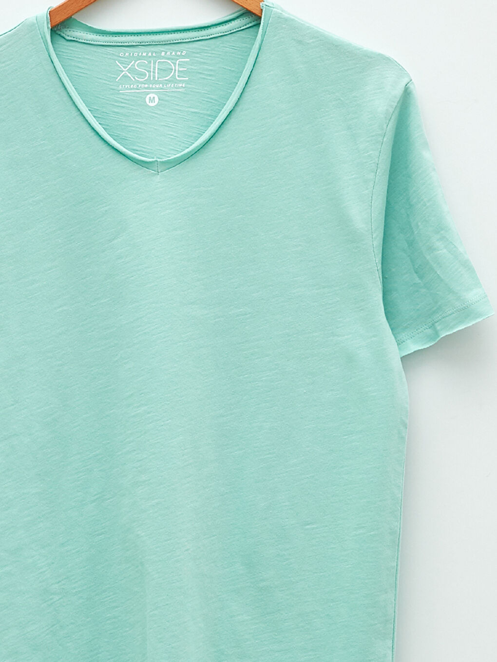 V Neck Short Sleeved Basic Combed Cotton Men's T-Shirt-7