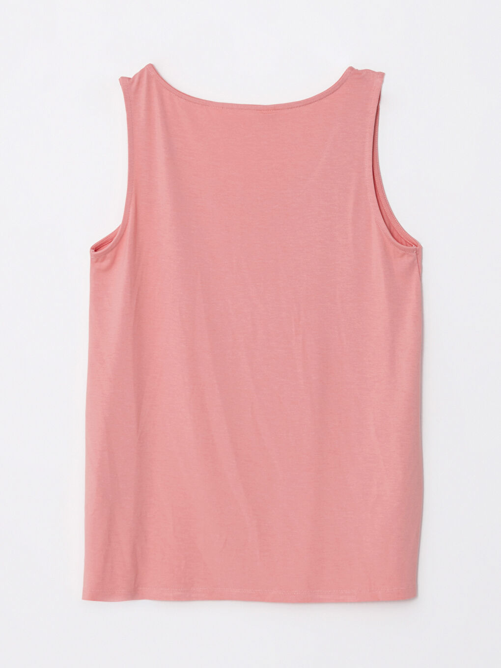 Pembe Kadın U Yaka Düz Kolsuz Pijama Takımı-7