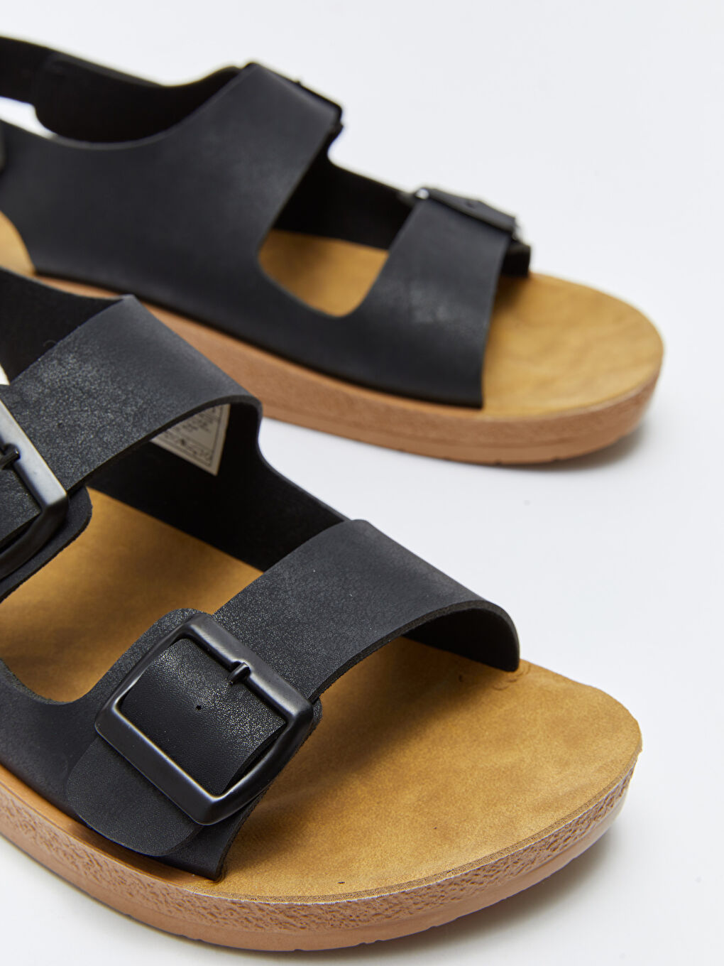 Siyah Çift Bantlı Cırt Cırtlı Erkek Sandalet-2
