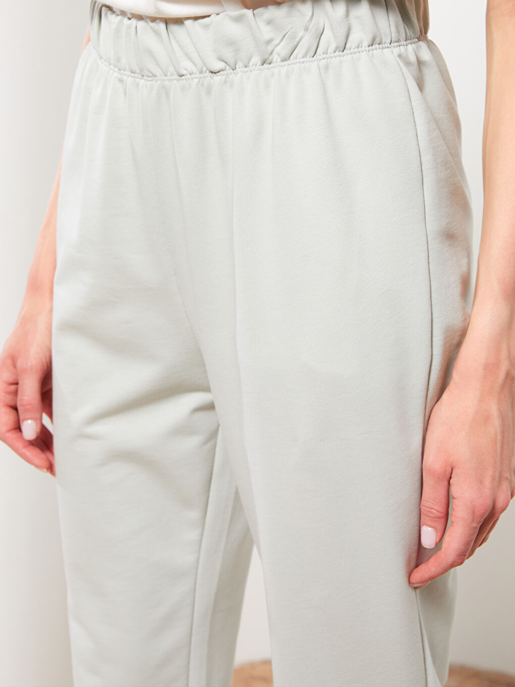Pantalons de survêtement jogger unis à taille élastiquée pour Femmes-2