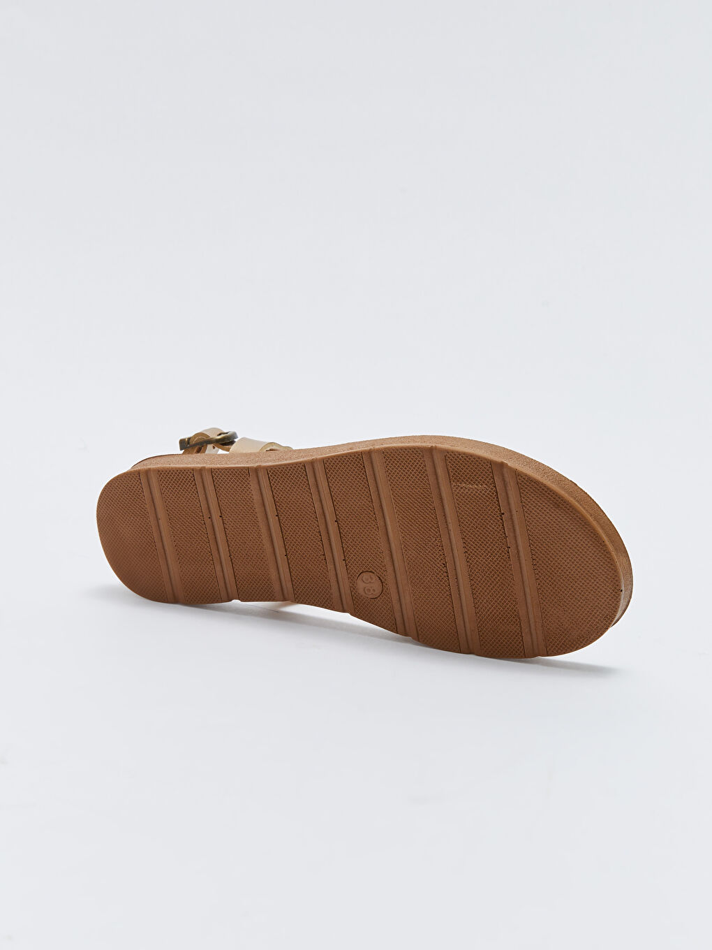 Sarı Çapraz Bantlı Toka Detaylı Kadın Sandalet-4