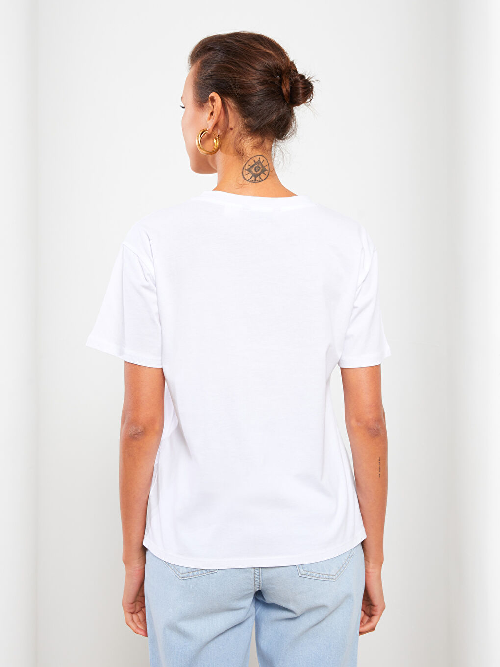 Crew Neck Claude Monet Printed Short Sleeve Cotton Women's T-Shirt-4