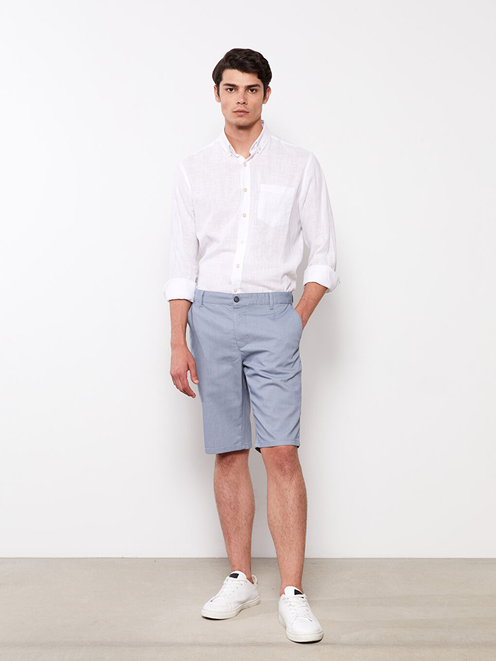 Mavi Standart Kalıp Erkek Şort-1