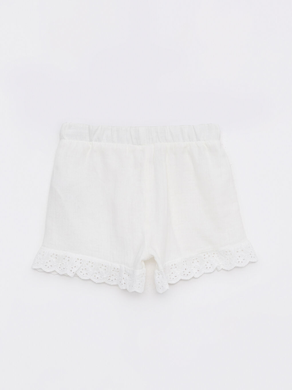 Elastic Waist Cotton Baby Girl Shorts-1
