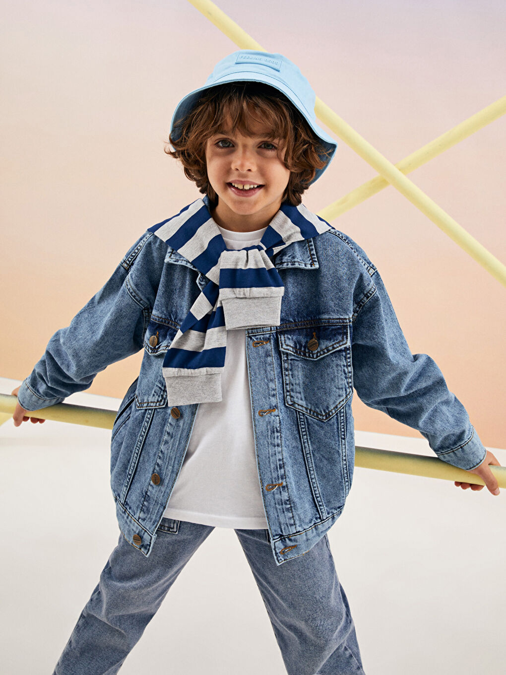LCW Kids Collared Neck Boys' Denim Jacket -W22347Z4-507