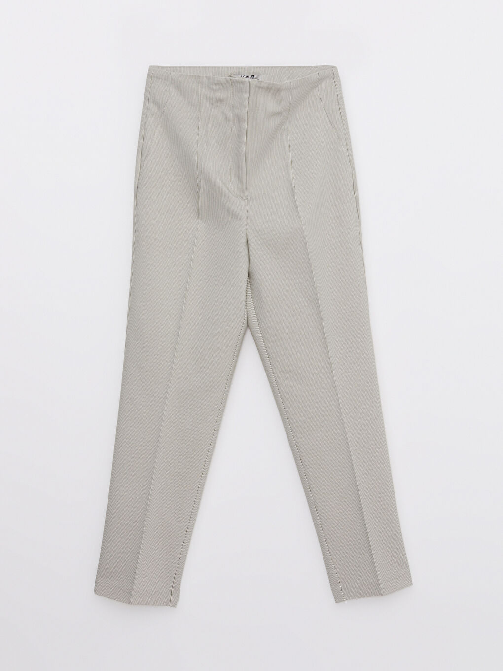 High Waist Standard Fit Striped Pocket Detailed Women's Trousers-5