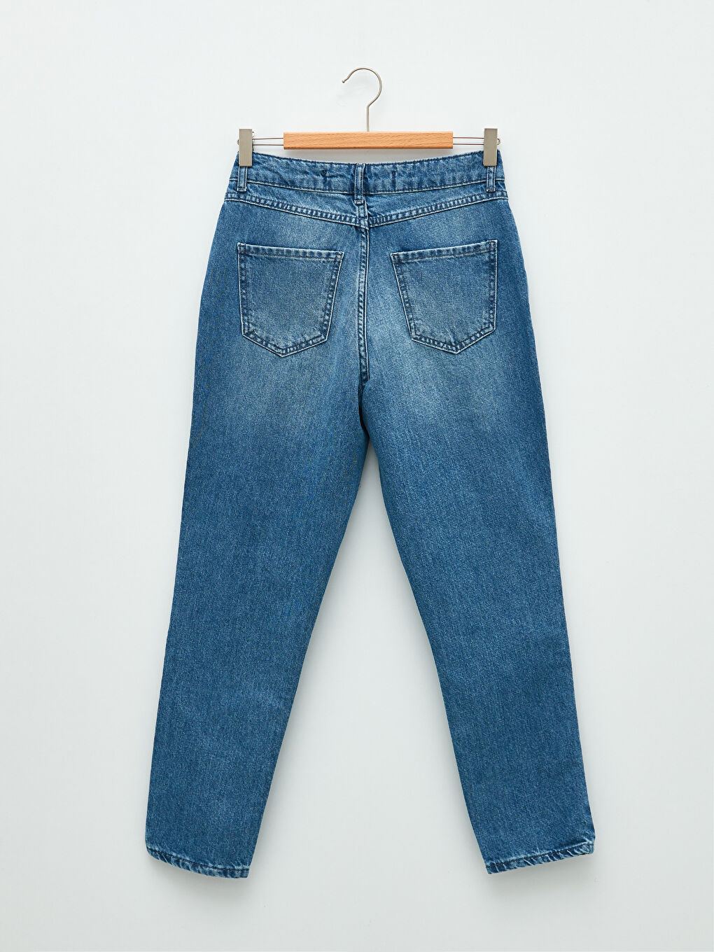 İndigo Standart Fit Cep Detaylı Kadın Rodeo Jean Pantolon-6