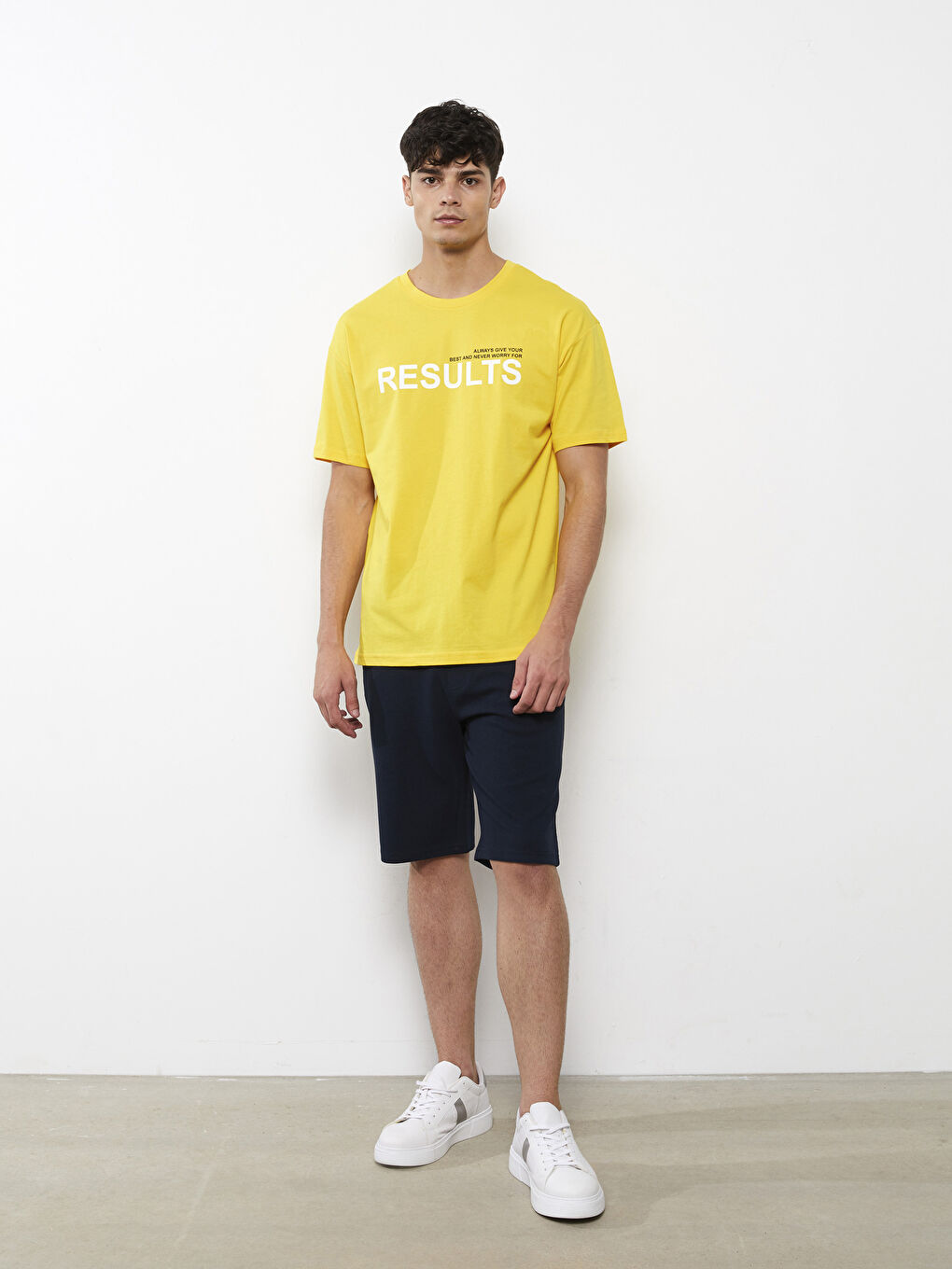 Oversize Crew Neck Short Sleeve Printed Jersey Men's T-Shirt-1