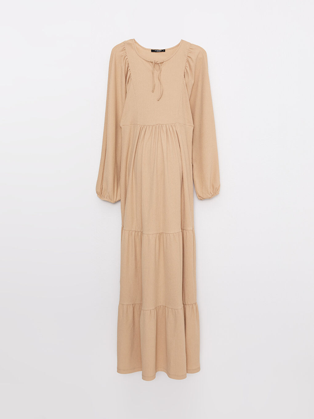 Tie Neck Regular Long Sleeve Maternity Dress -S2IC66Z8-G3N
