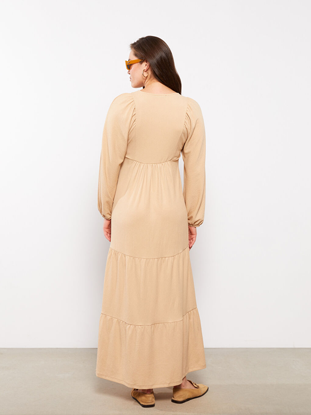 Tie Neck Regular Long Sleeve Maternity Dress -S2IC66Z8-G3N