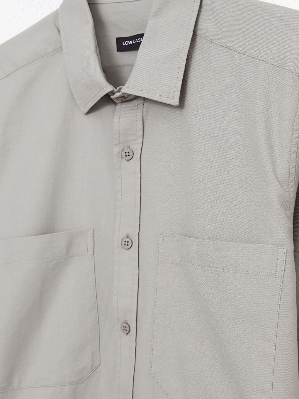 Slim Fit Long Sleeve Gabardine Men's Shirt-6