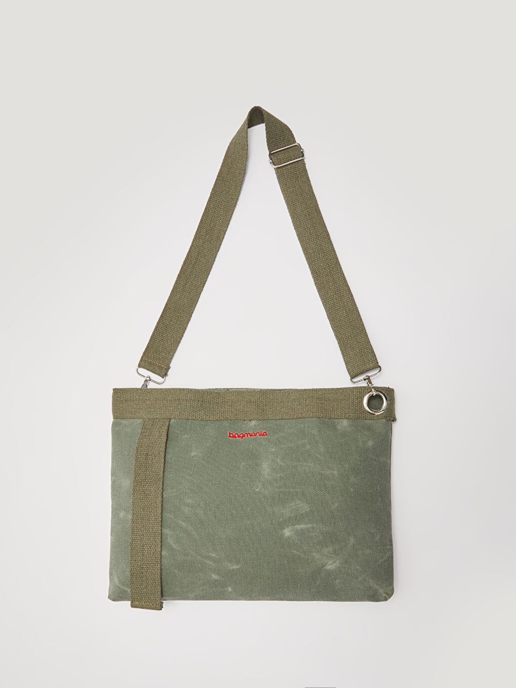 Haki Etiket Nakışlı Ayarlanabilir Askılı Kadın Tote Çanta