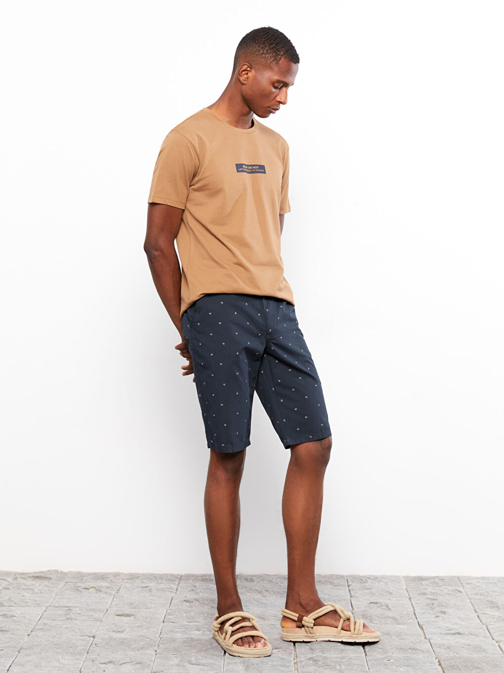Slim Fit Patterned Men's Shorts -S2ID64Z8-LSJ