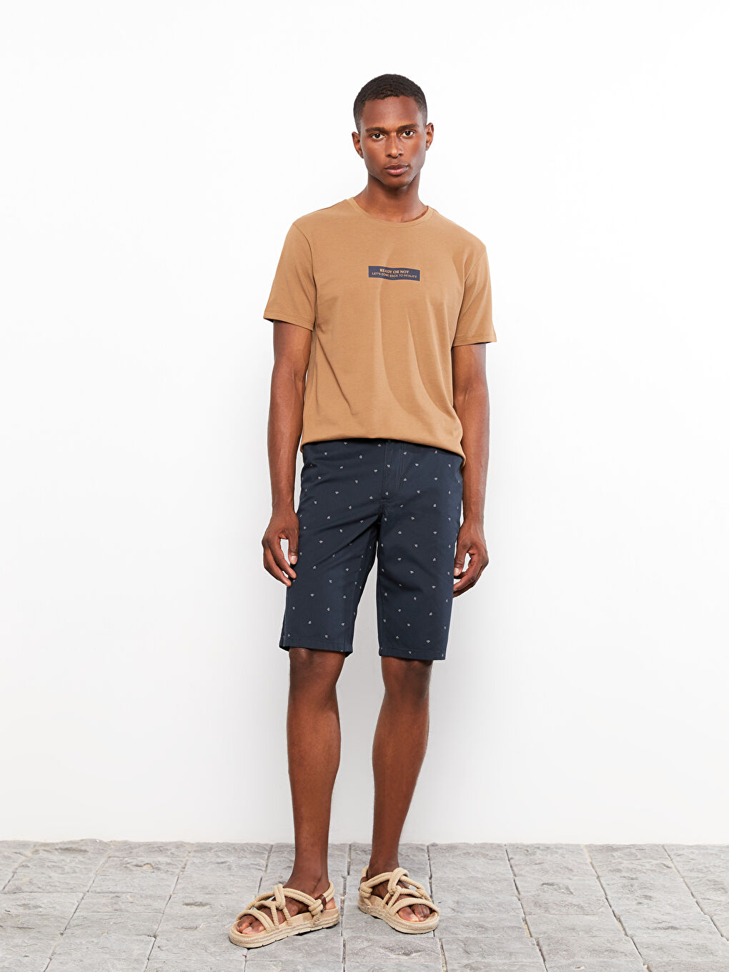 Slim Fit Patterned Men's Shorts -S2ID64Z8-LSJ