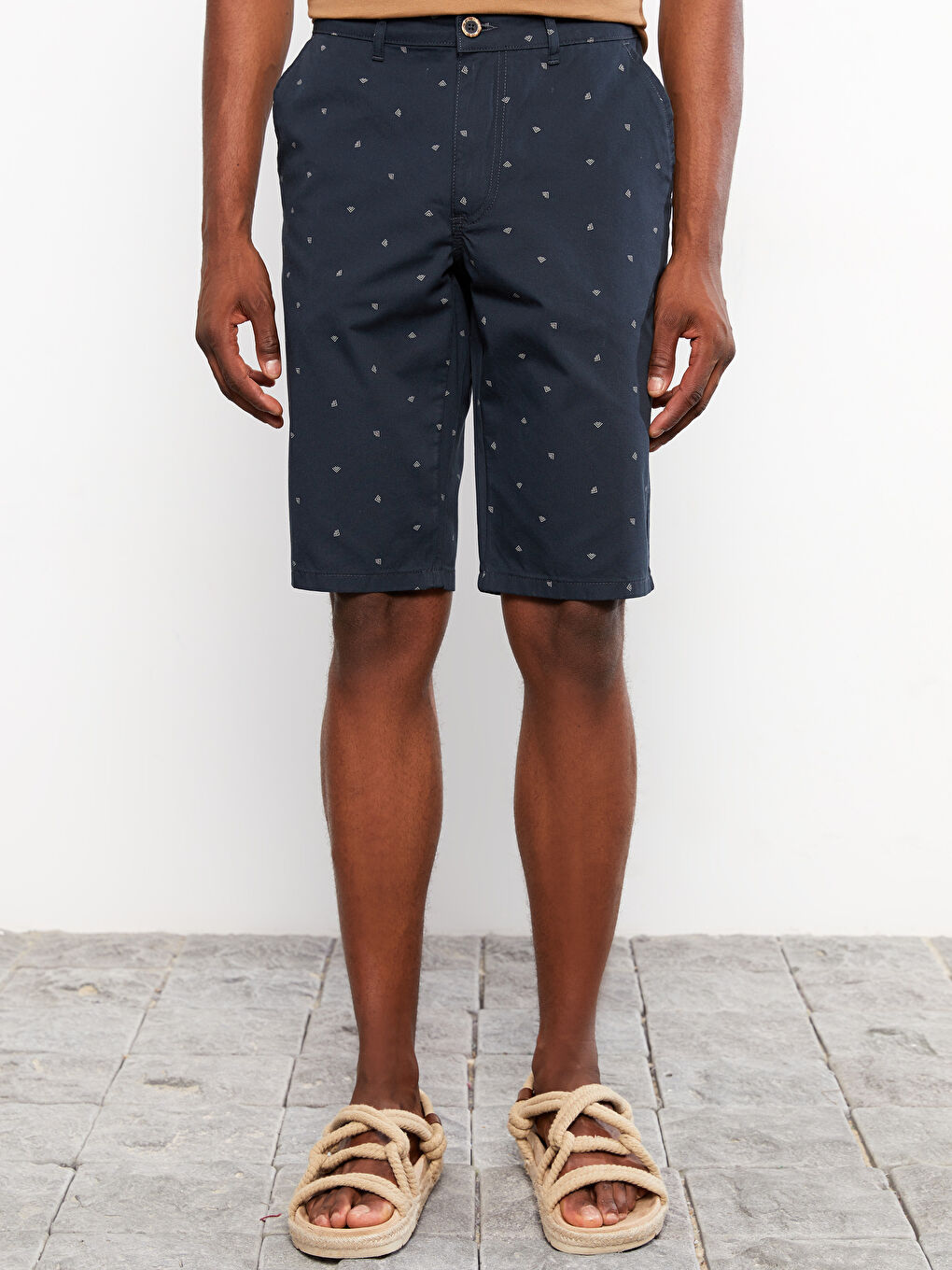Slim Fit Patterned Men's Shorts -S2ID64Z8-LSJ