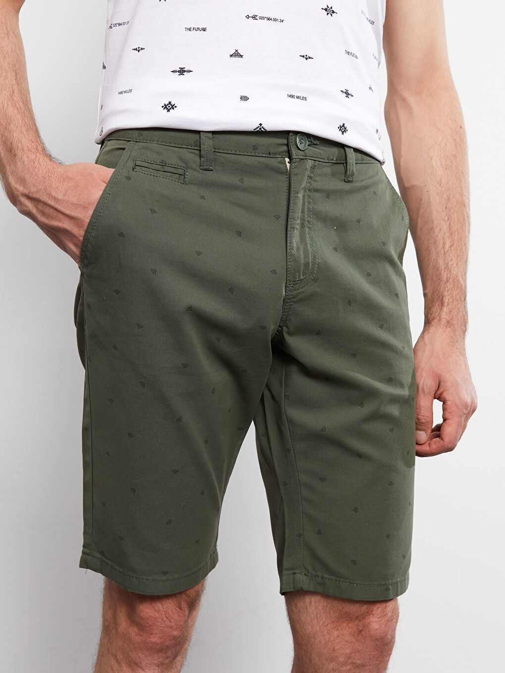 Slim Fit Patterned Men's Shorts -S2ID64Z8-LS5