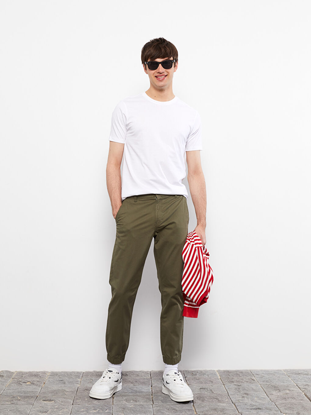 Muške džoger pantalone od gabardena slim fit -S2ID65Z8-S5R