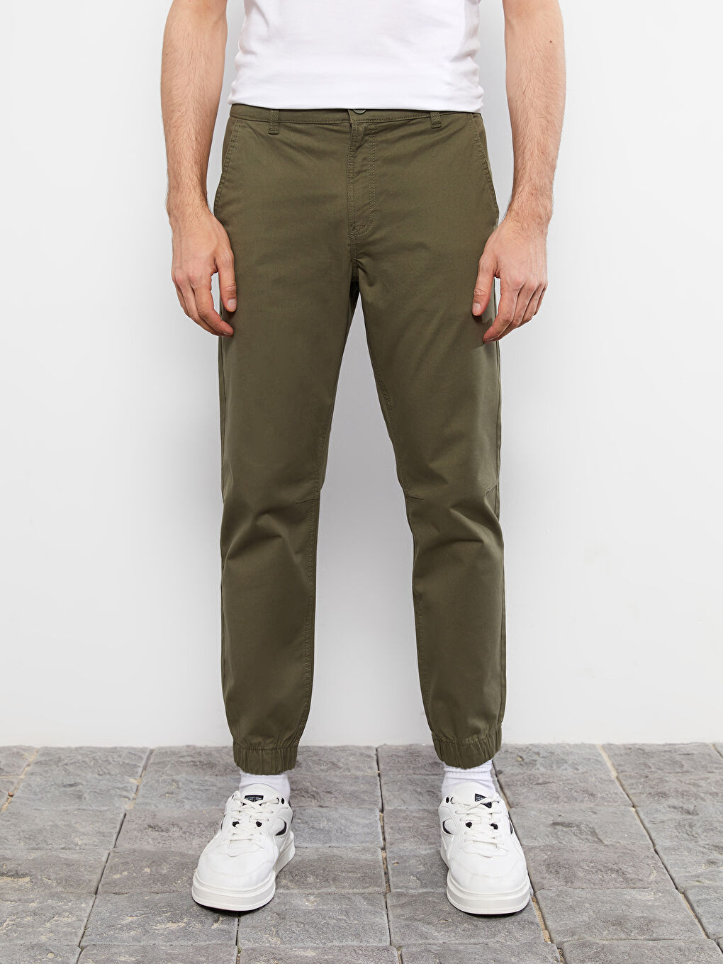 Muške džoger pantalone od gabardena slim fit -S2ID65Z8-S5R