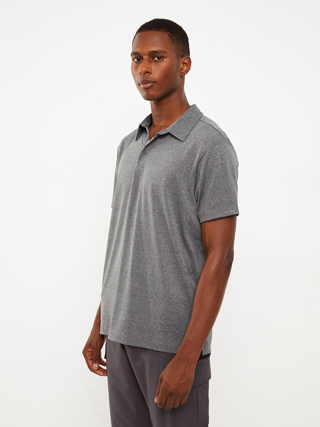 Polo Neck Short Sleeve Men's T-Shirt-1