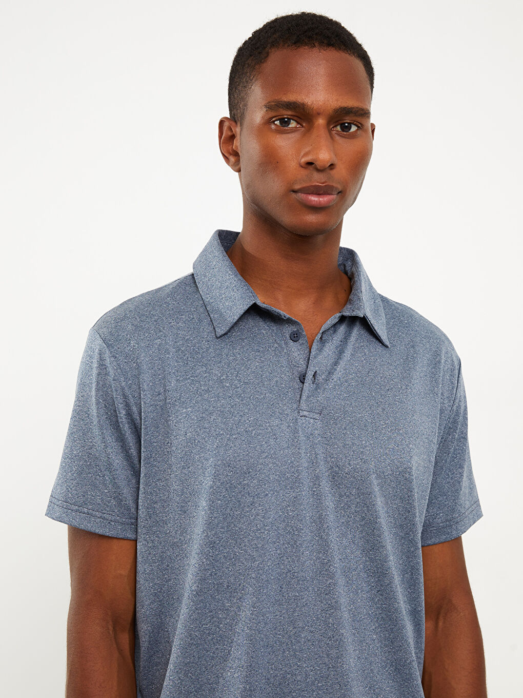 İndigo Polo Yaka Kısa Kollu Erkek Tişört-1