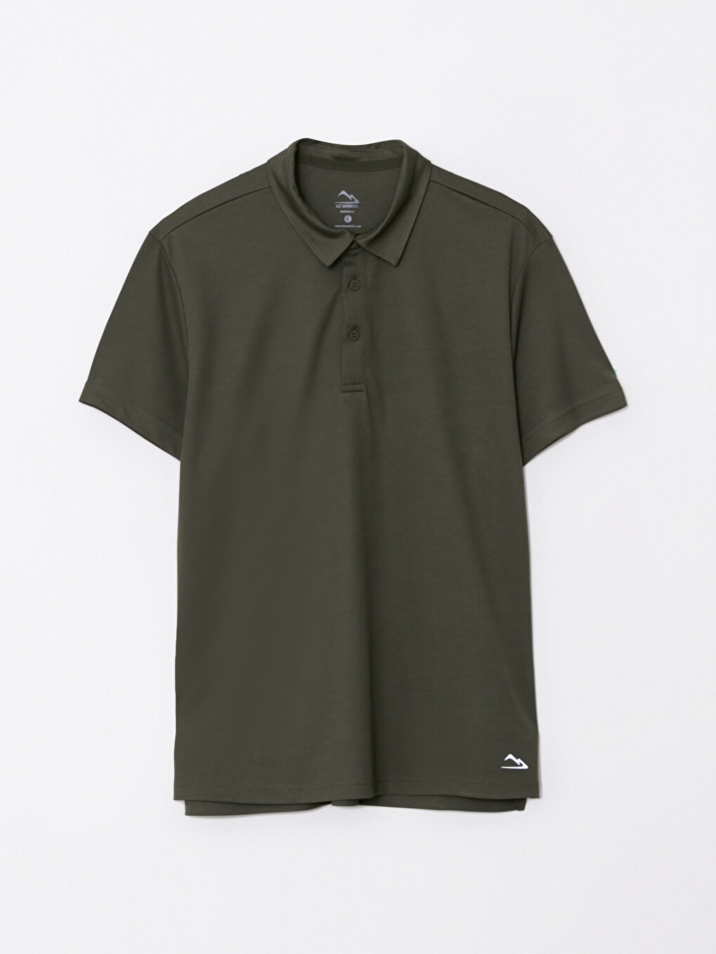 Haki Polo Yaka Kısa Kollu Erkek Tişört-5