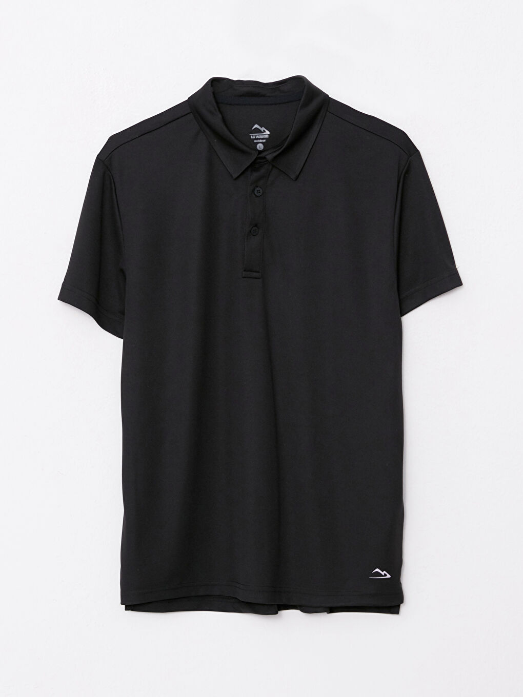 Siyah Polo Yaka Kısa Kollu Erkek Tişört-5