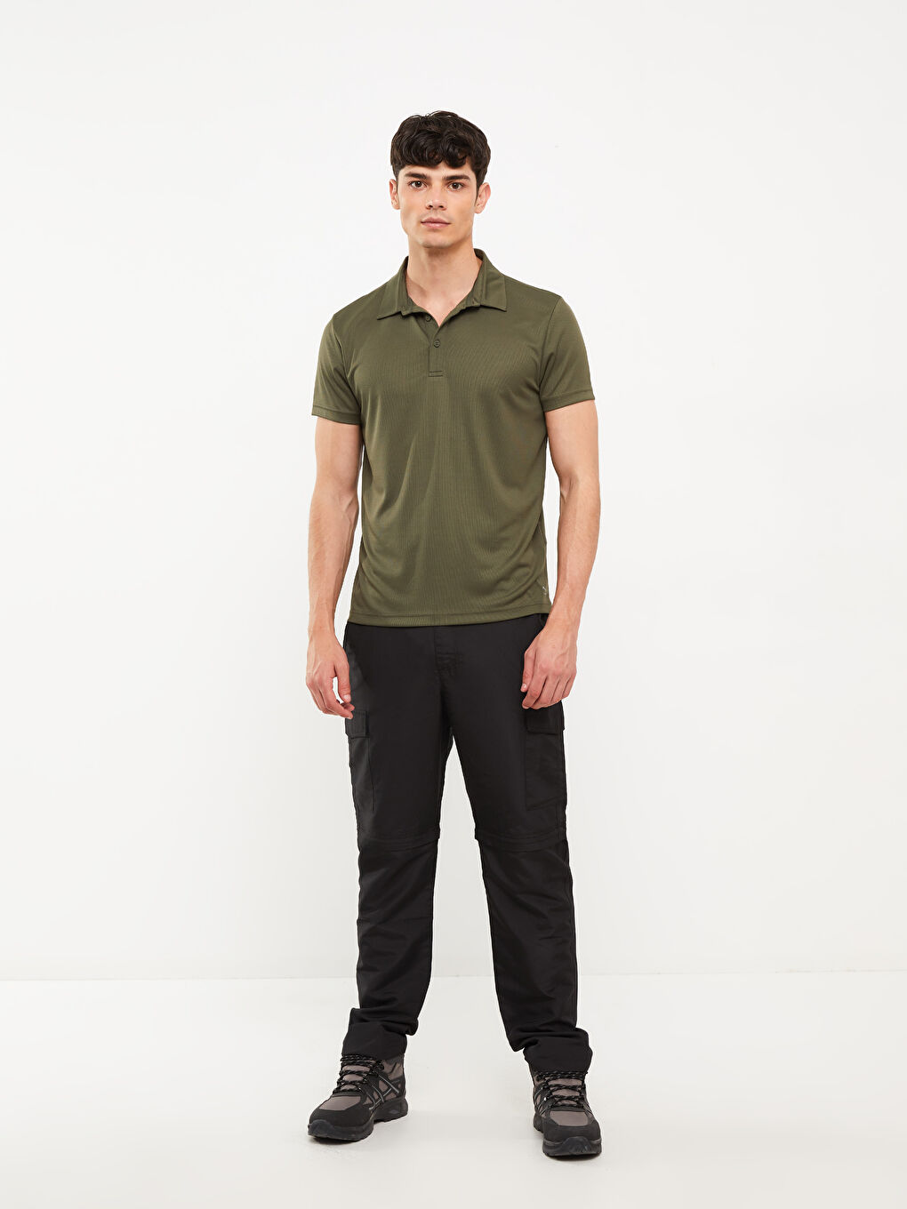 Haki Polo Yaka Kısa Kollu Erkek Tişört