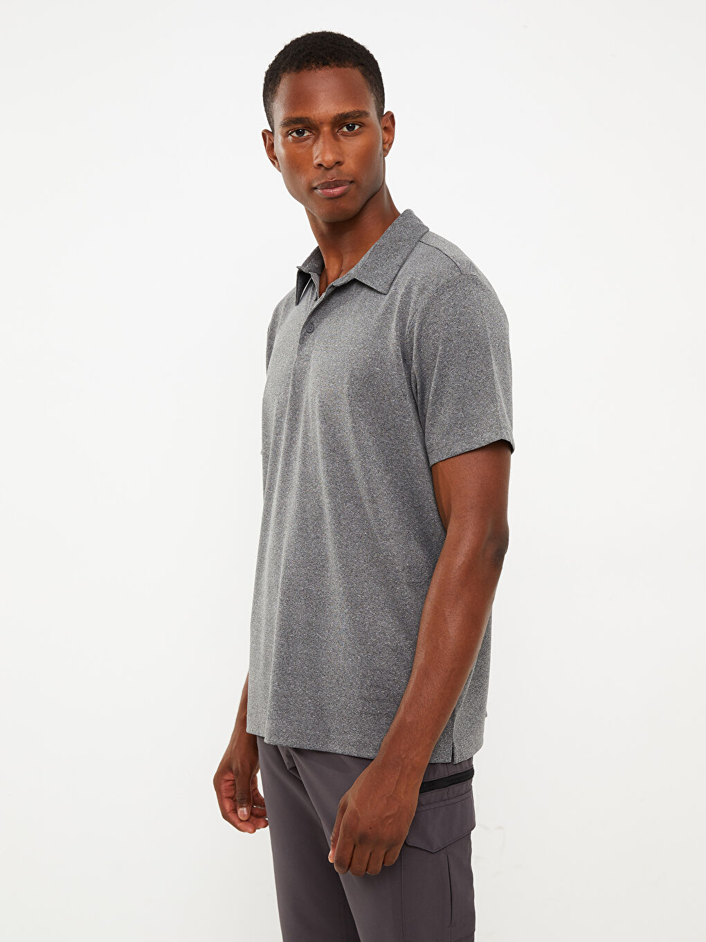 Antrasit Polo Yaka Kısa Kollu Erkek Tişört