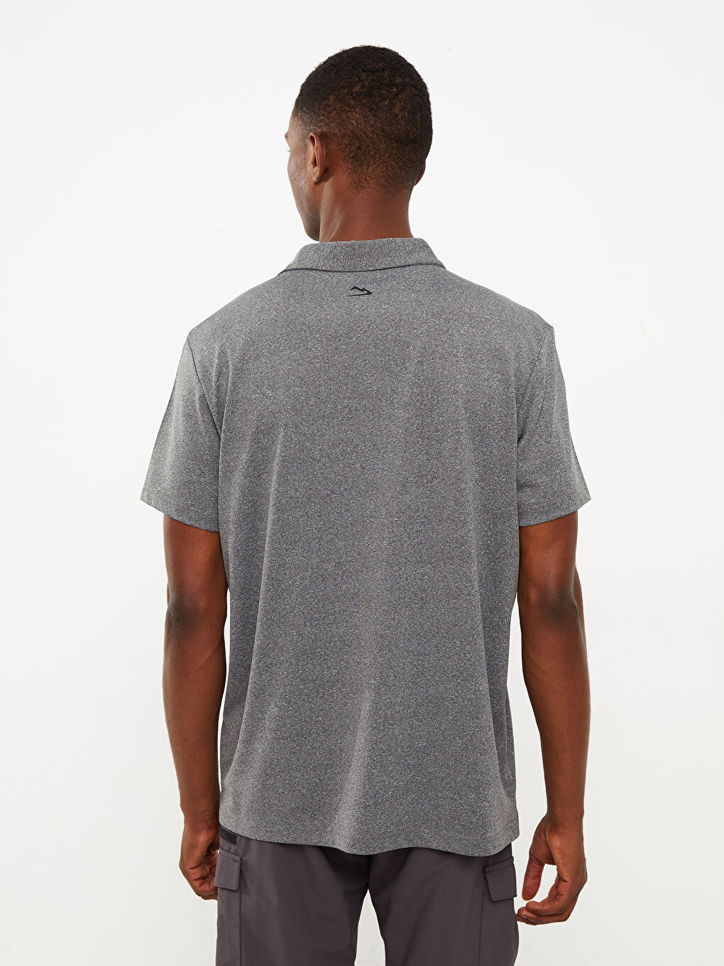 Antrasit Polo Yaka Kısa Kollu Erkek Tişört-4