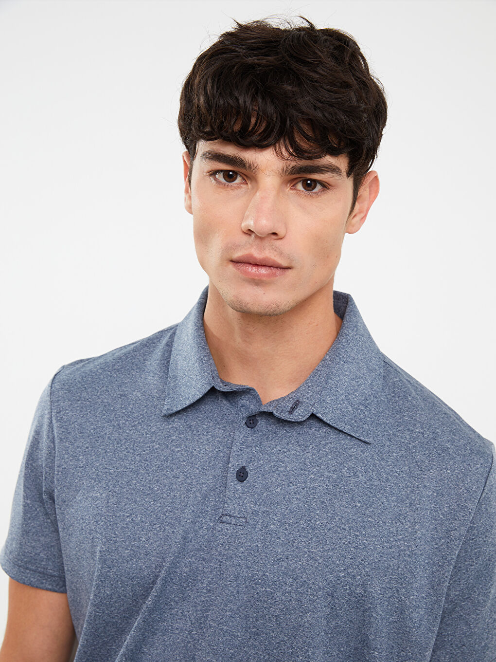 İndigo Polo Yaka Kısa Kollu Erkek Tişört-2