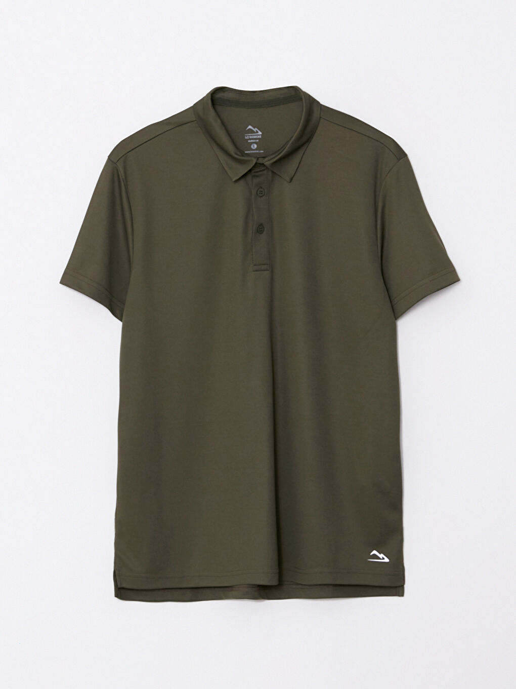 Haki Polo Yaka Kısa Kollu Erkek Tişört-5