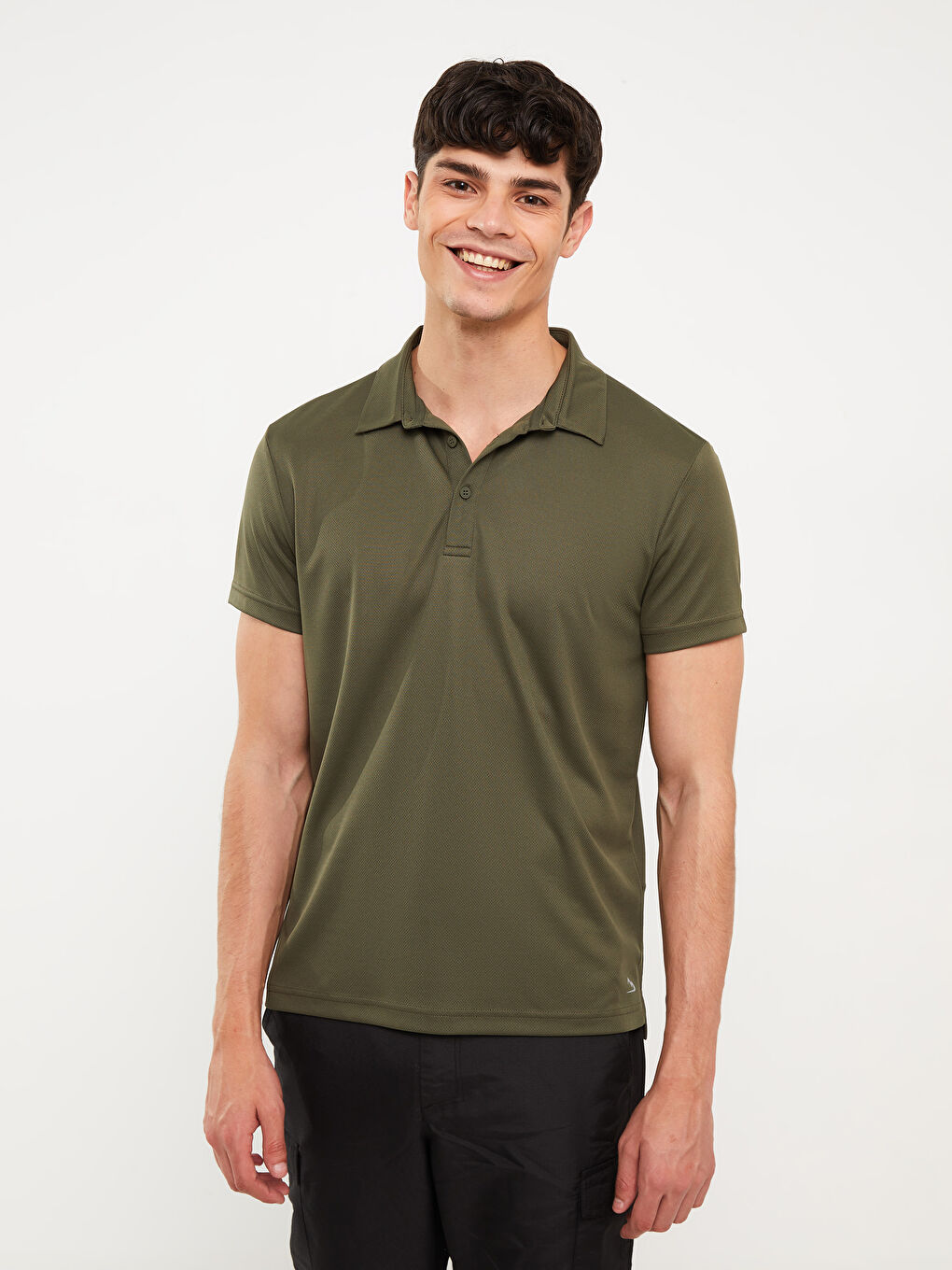 Haki Polo Yaka Kısa Kollu Erkek Tişört