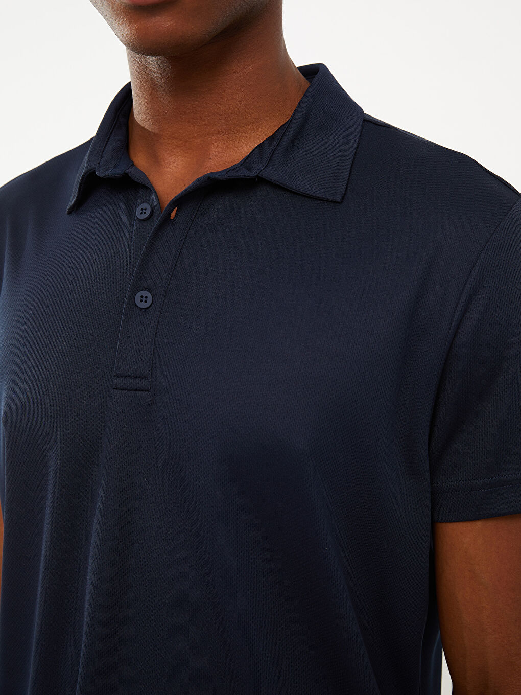 Lacivert Polo Yaka Kısa Kollu Erkek Tişört-3