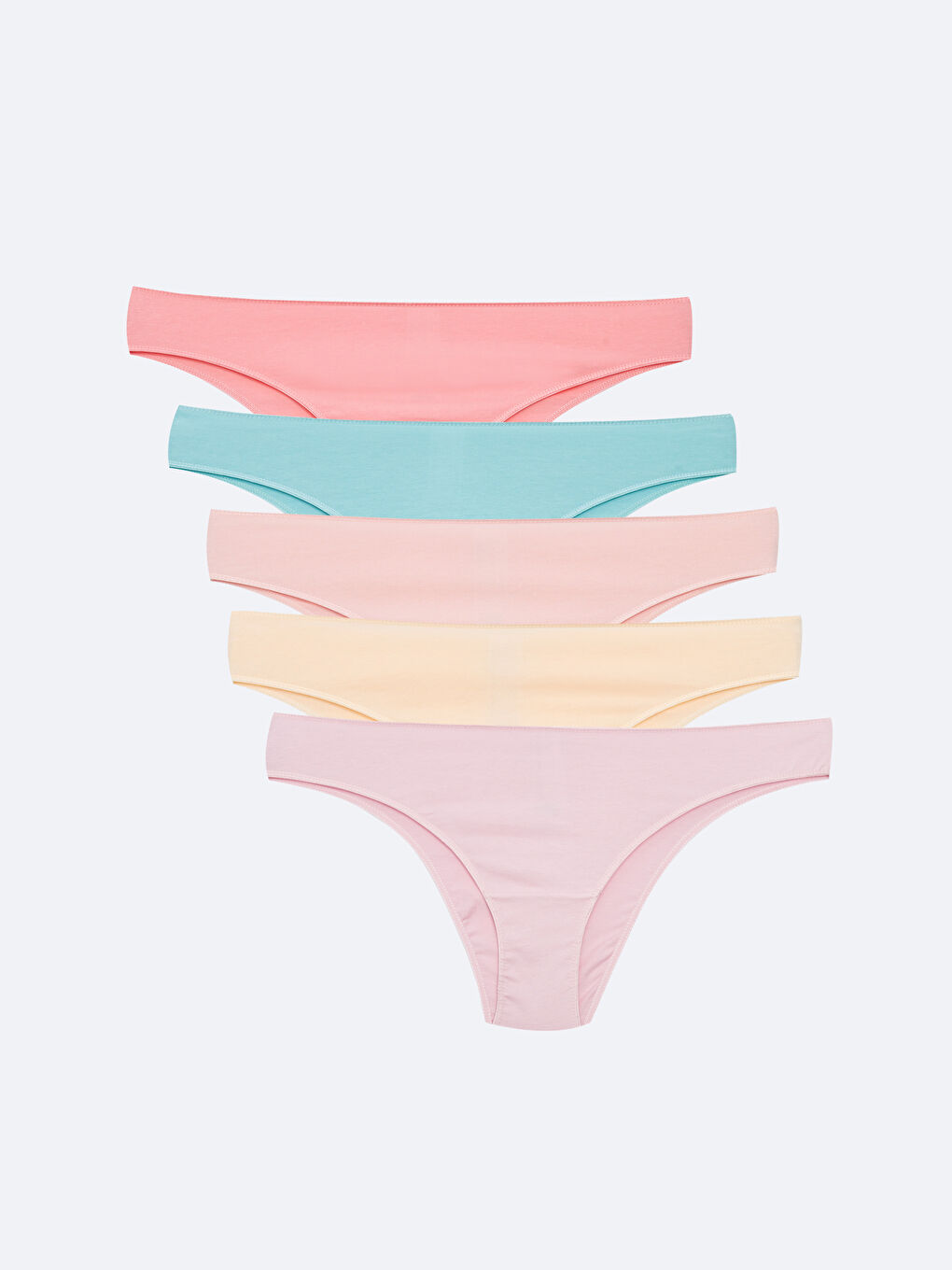 Pembe Düz Brazilian Külot 5'li Paket
