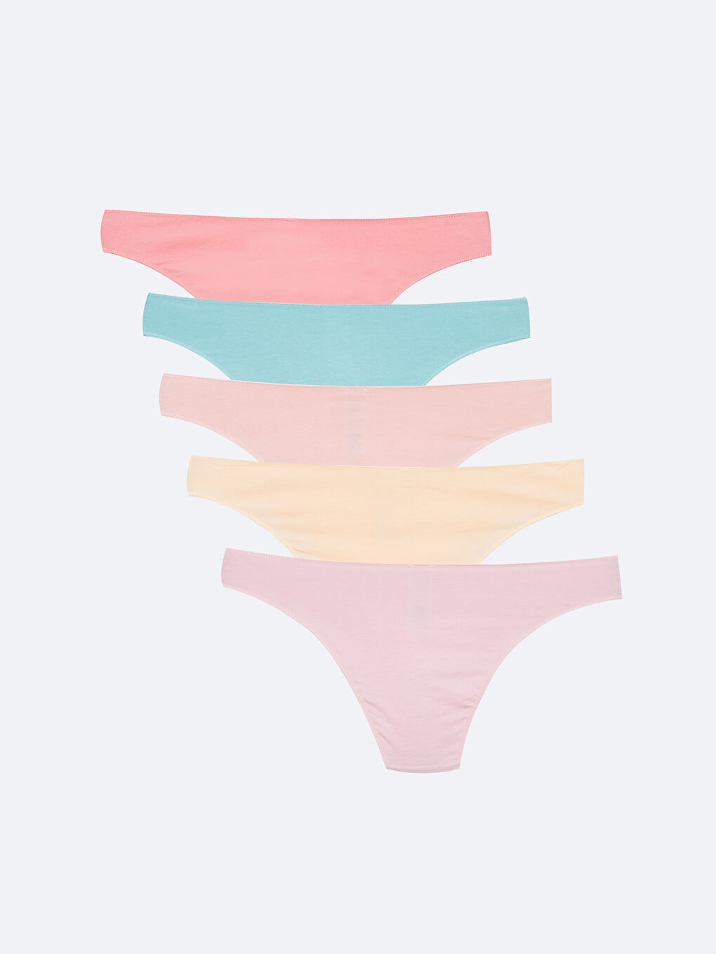 Pembe Düz Brazilian Külot 5'li Paket-1