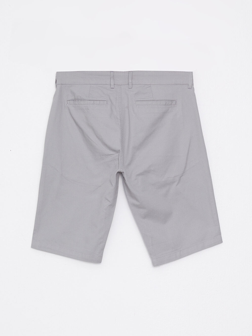 Gri Slim Fit Gabardin Erkek Şort-5