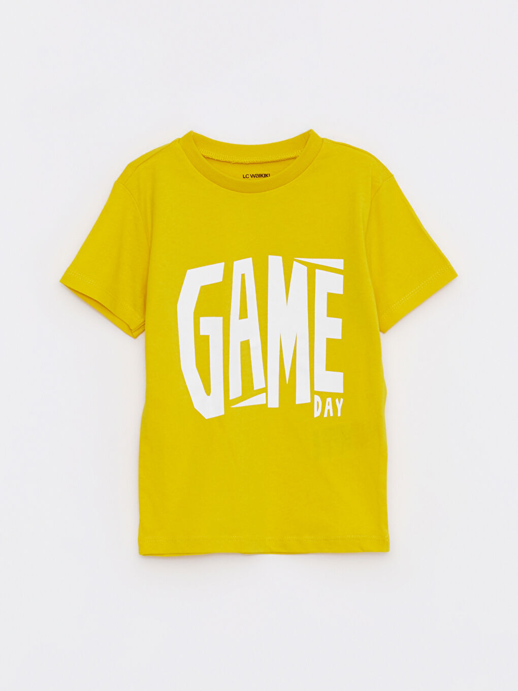 Beyaz Bisiklet Yaka Kısa Kollu Baskılı Pamuklu Erkek Bebek Tişört 2'li-1