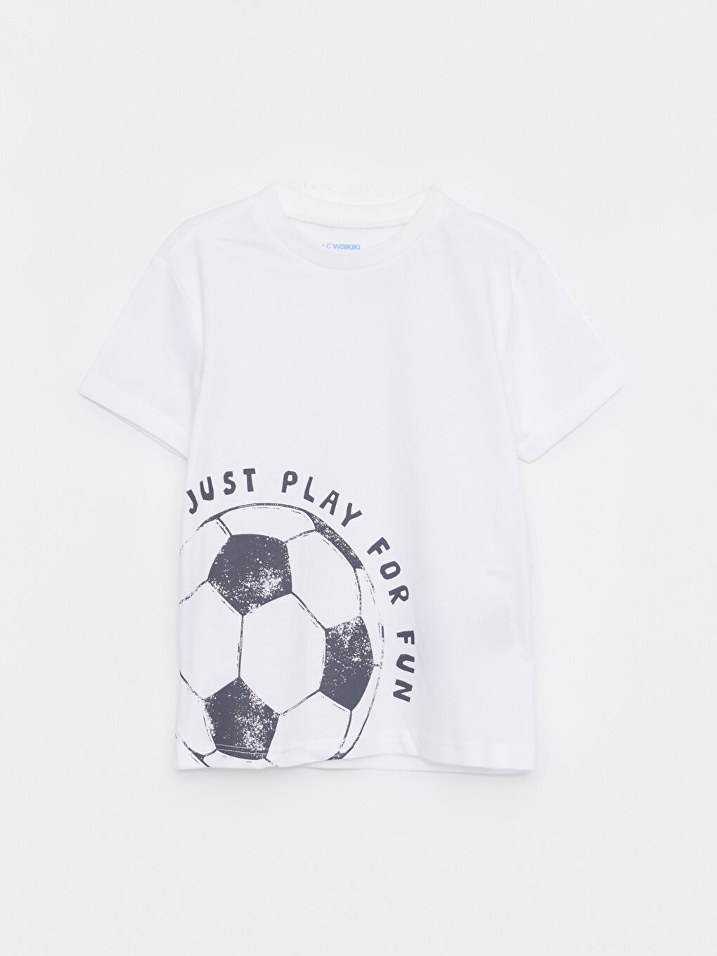 Beyaz Bisiklet Yaka Kısa Kollu Baskılı Pamuklu Erkek Bebek Tişört 2'li-3