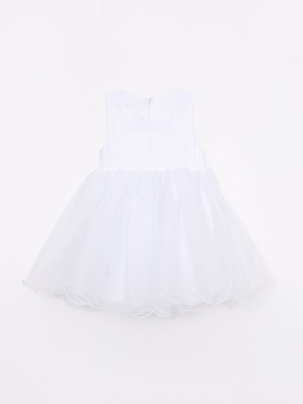 Crew Neck Basic Baby Girls' Dress-2