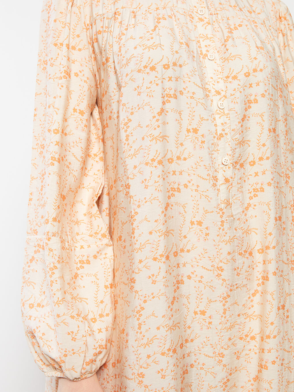 Rochie cu Guler de Judecător, Cu Model, Mânecă Lungă pentru Femei-3