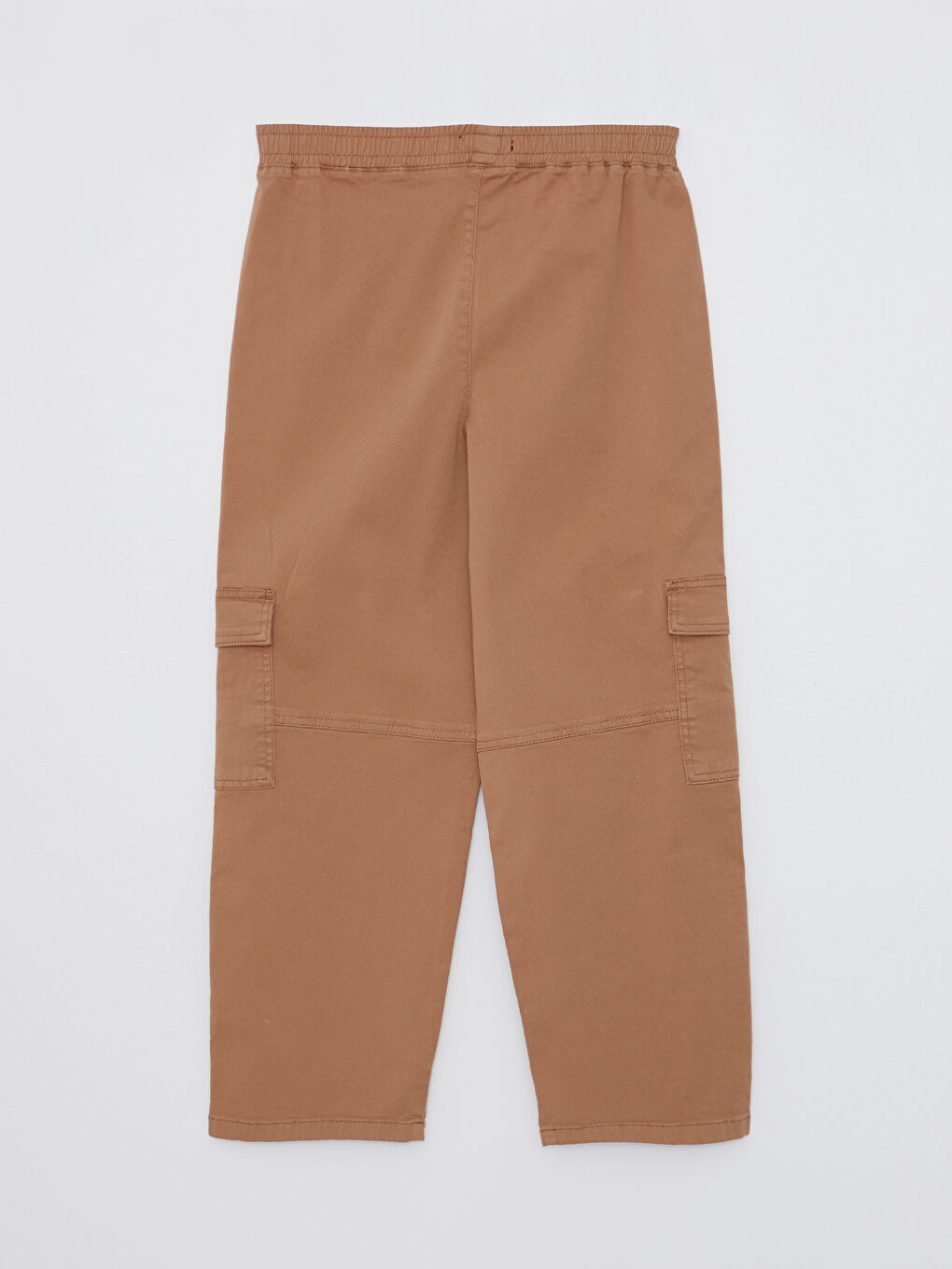 LCW Modest Elastic Waist Comfortable Fit Straight Pocket Detailed Gabardine Women's Trousers -S2IE52Z8-HBR