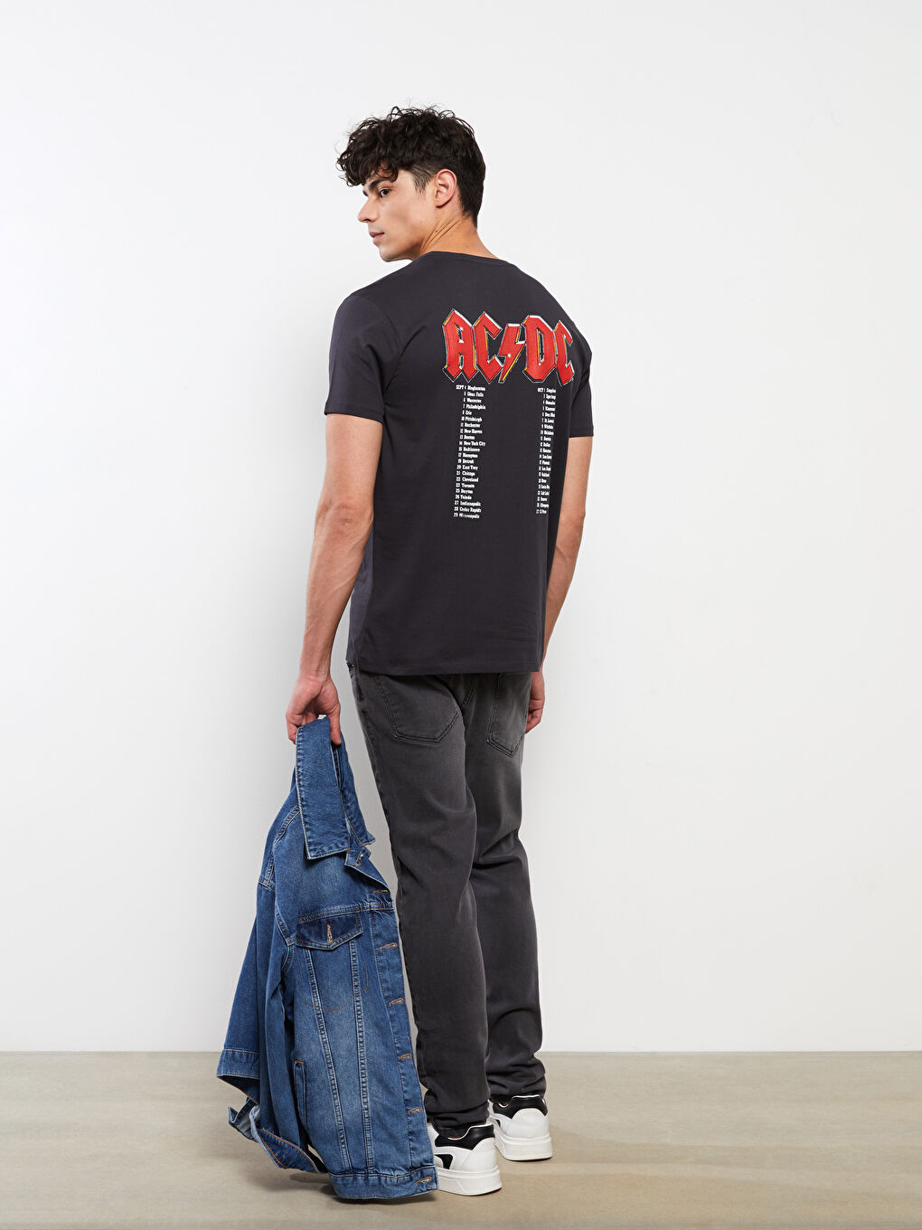 Crew Neck Short Sleeve AC/DC Printed Jersey Men's T-Shirt -S2IE54Z8-SCP