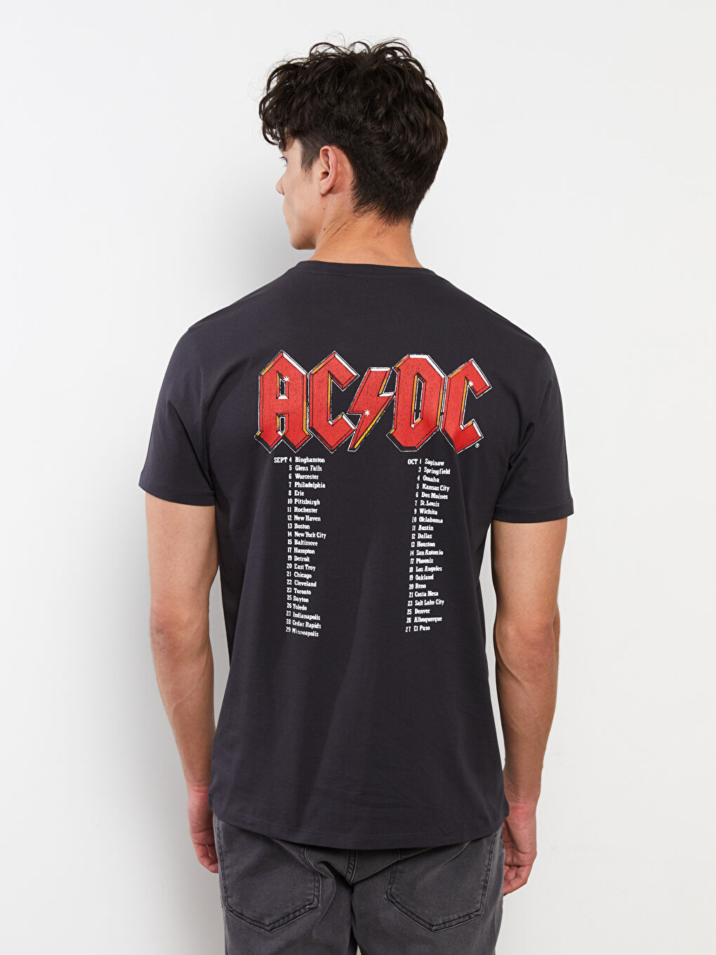 Crew Neck Short Sleeve AC/DC Printed Jersey Men's T-Shirt -S2IE54Z8-SCP