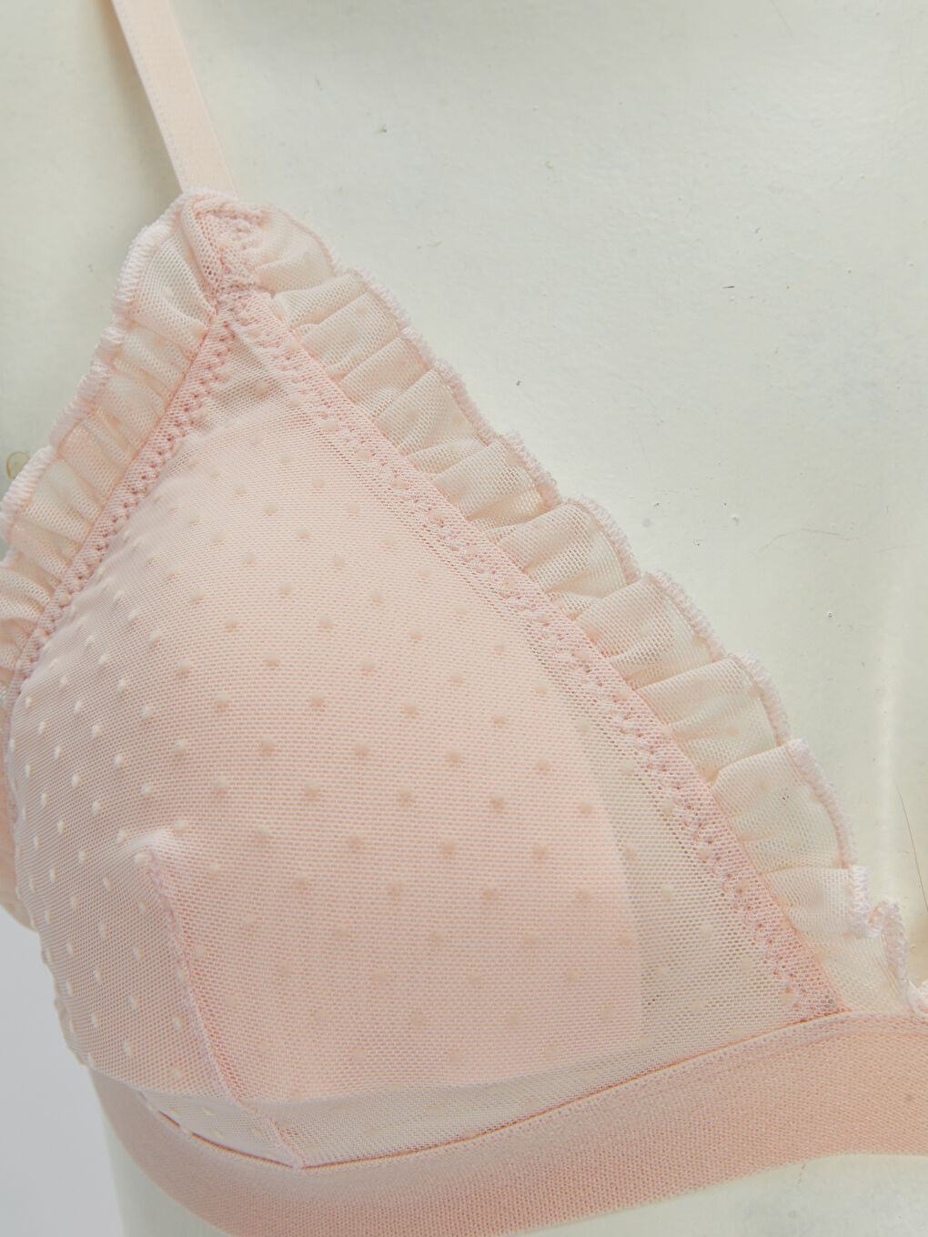 Pembe Balensiz Puantiyeli Sütyen-2