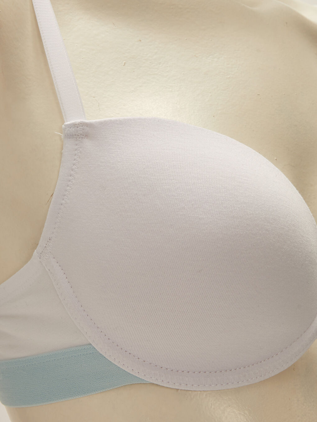 Beyaz Balenli Düz Damla Sütyen-2