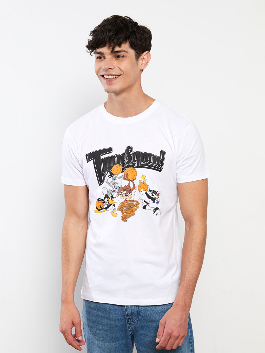 Crew Neck Short Sleeve Bugs Bunny Printed Combed Cotton Men's T-Shirt-2
