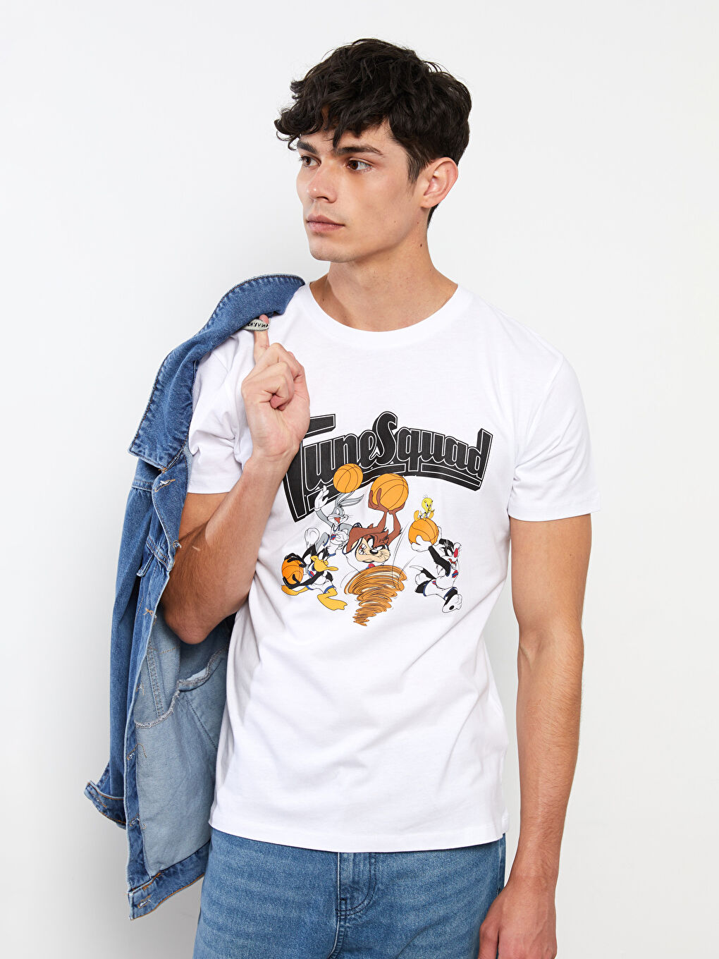 Crew Neck Short Sleeve Bugs Bunny Printed Combed Cotton Men's T-Shirt-4