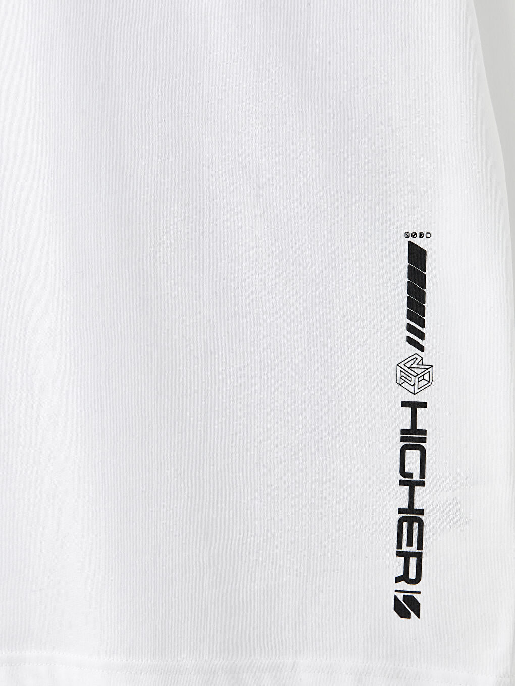 Beyaz Bisiklet Yaka Kısa Kollu Baskılı Erkek Spor Tişört-7